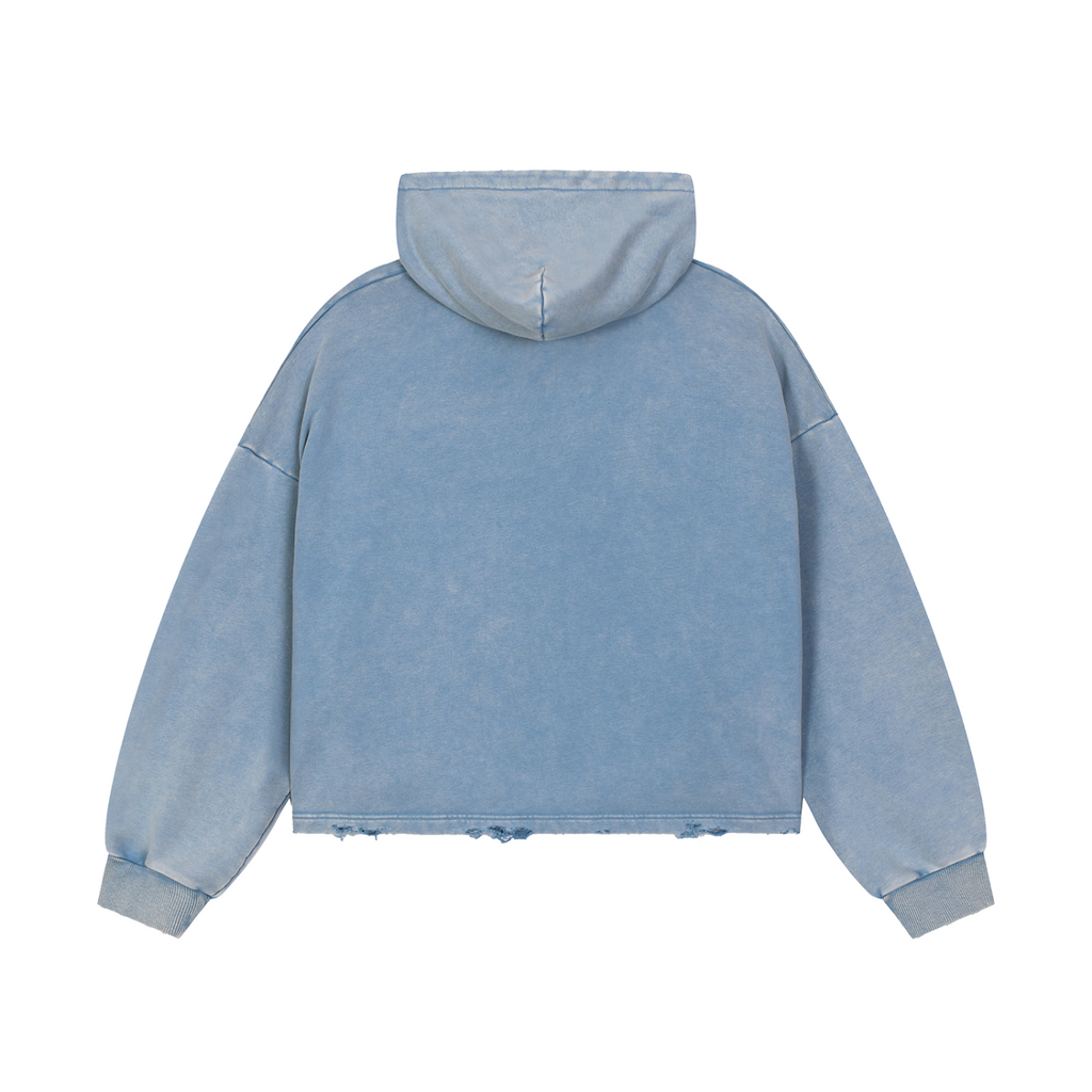 Vintage Washed Frayed-Hem Hoodie / Поможіть не словом, а гривнею.