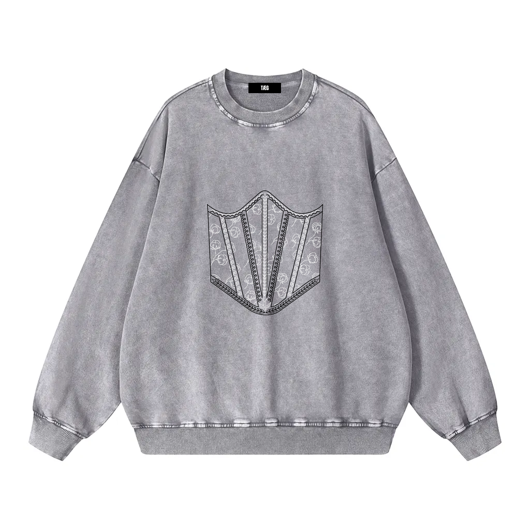 Snow Washed Oversized Sweatshirt / Corset