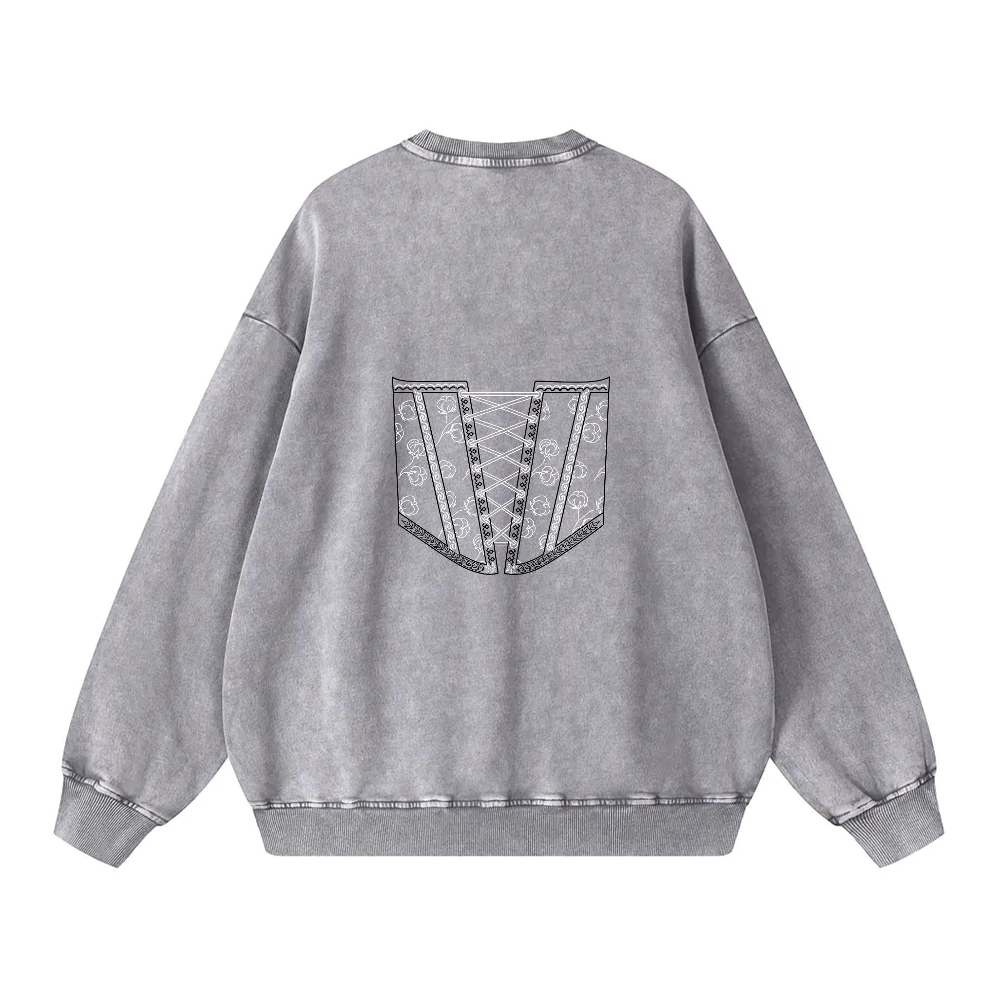 Snow Washed Oversized Sweatshirt / Corset