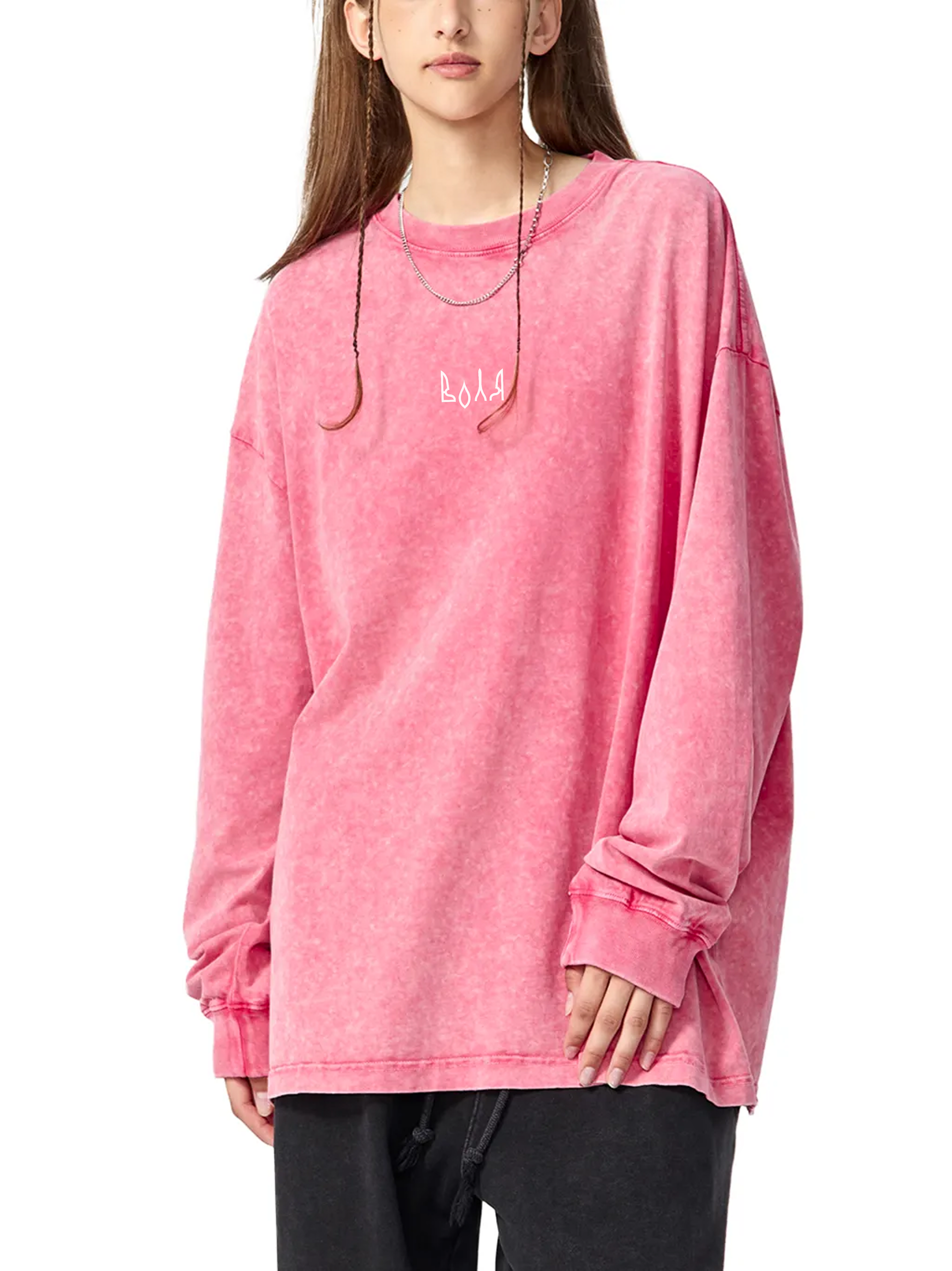 Snow Washed Oversize Long Sleeve T-shirt / Воля