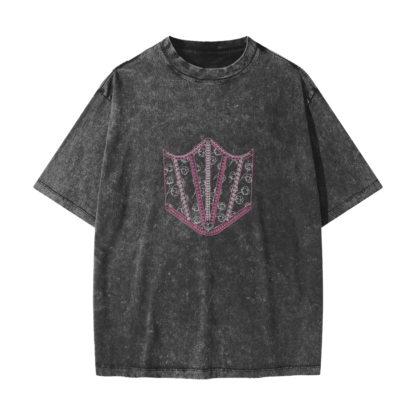 Heavyweight Snow Washed T-Shirt / Colored Corset