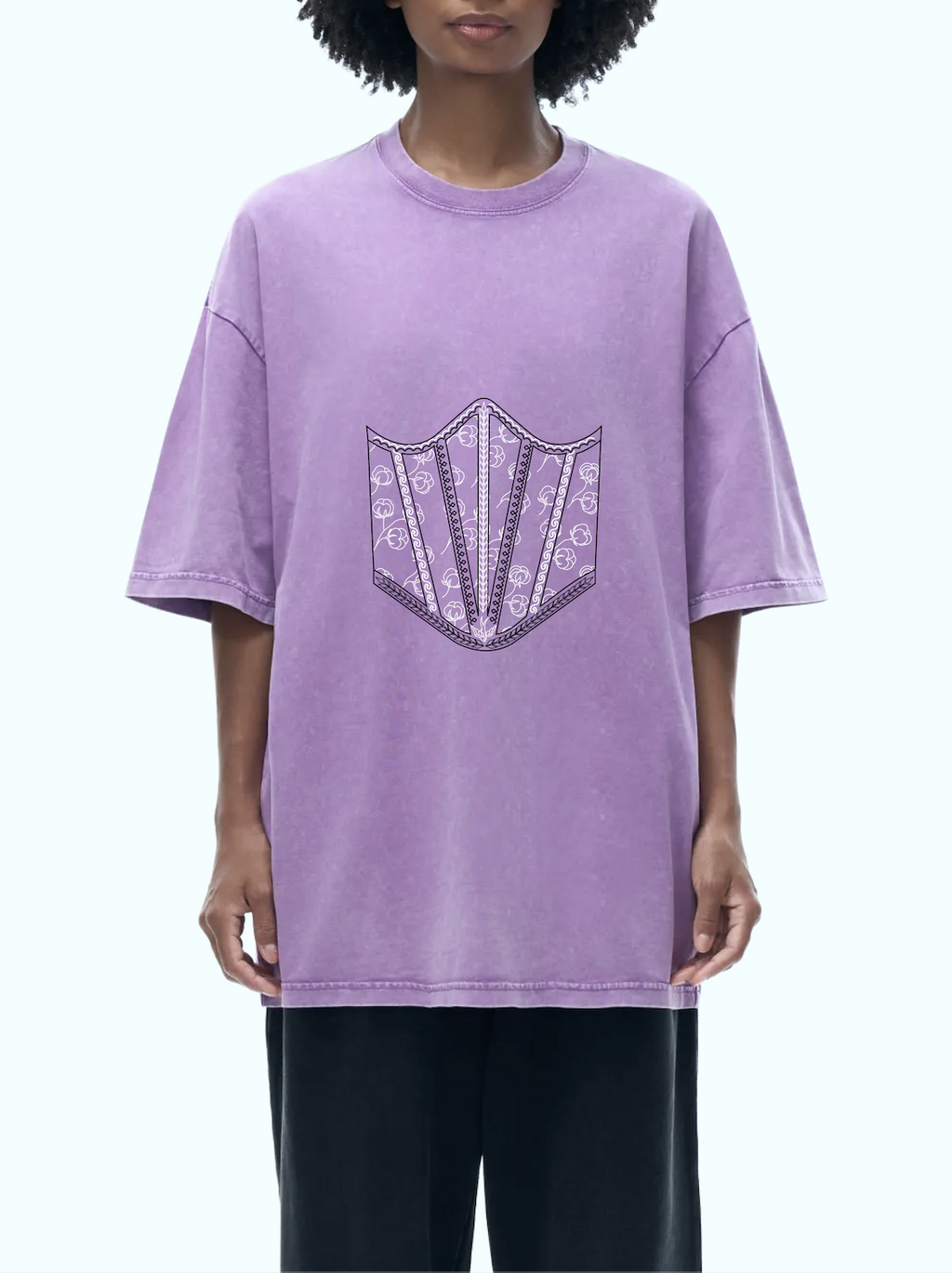 Heavyweight Snow Washed T-Shirt / Red Corset