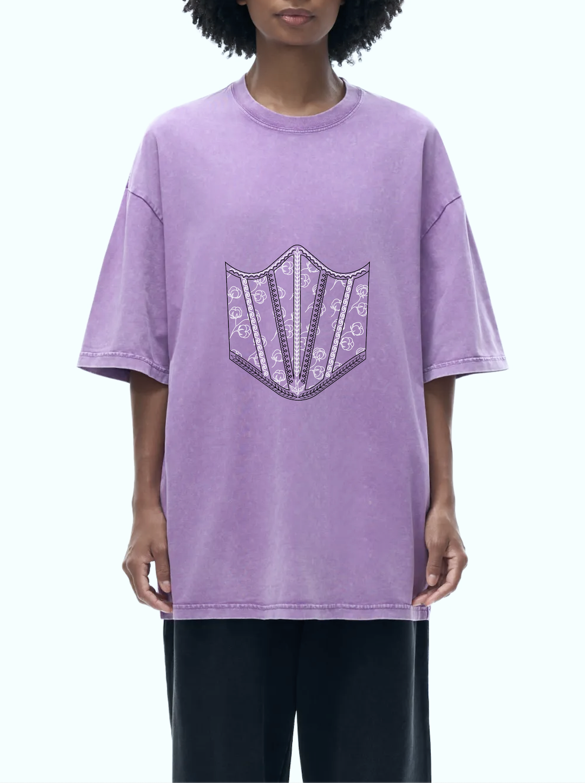 Heavyweight Snow Washed T-Shirt / Red Corset