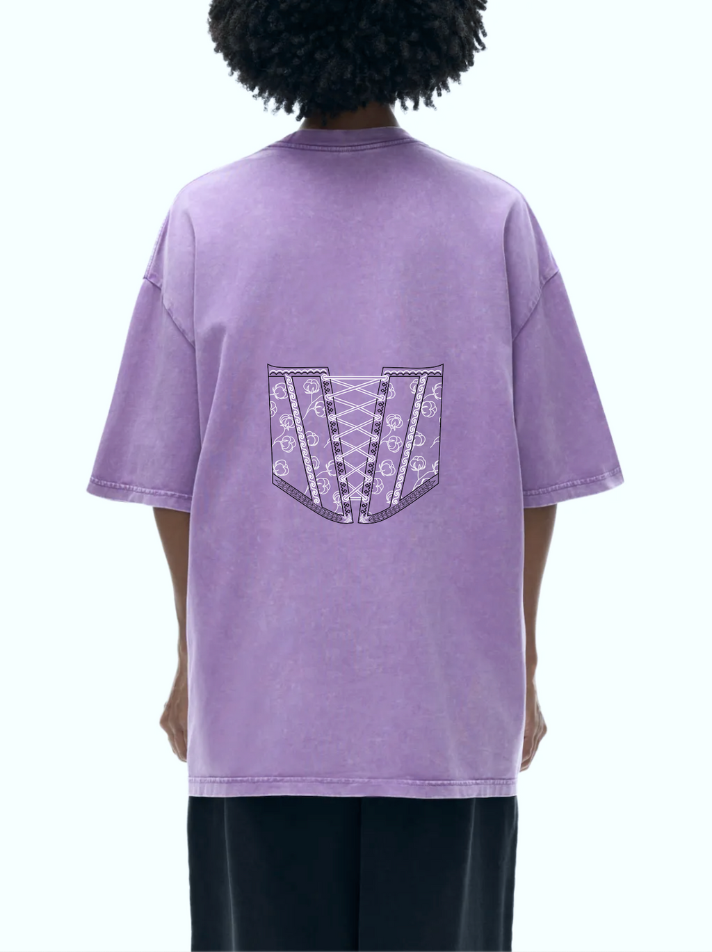 Heavyweight Snow Washed T-Shirt / Red Corset