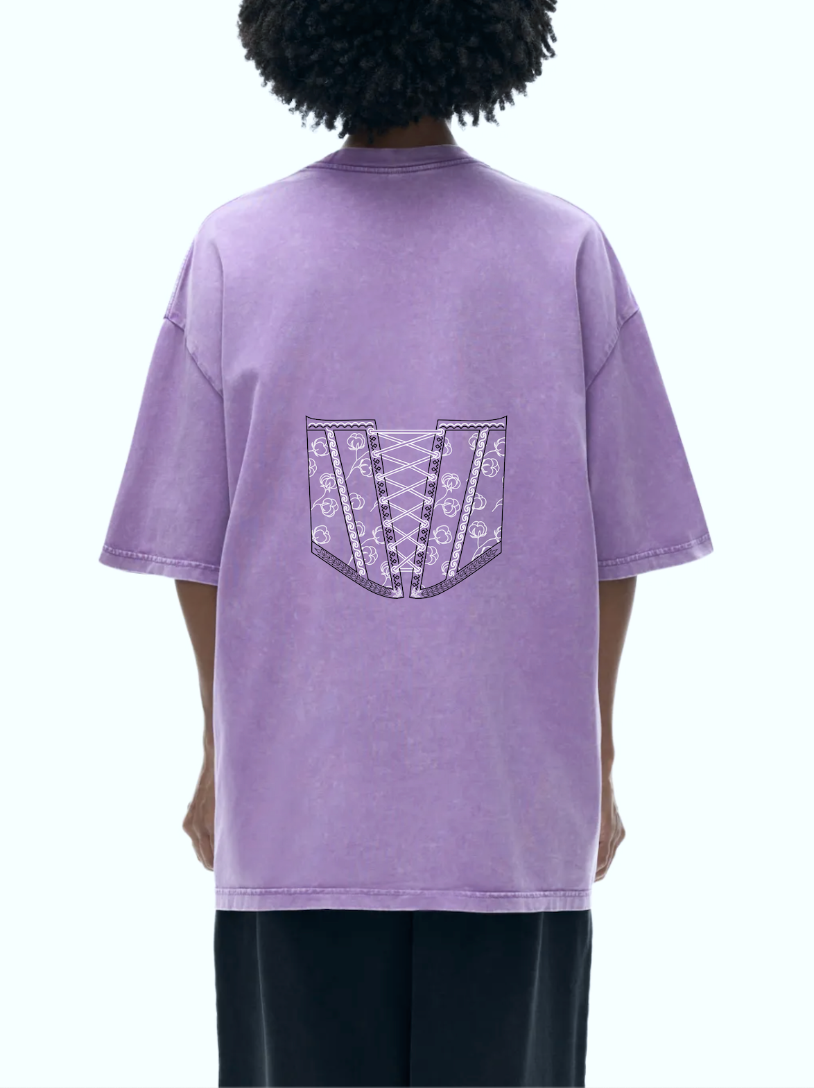 Heavyweight Snow Washed T-Shirt / Red Corset