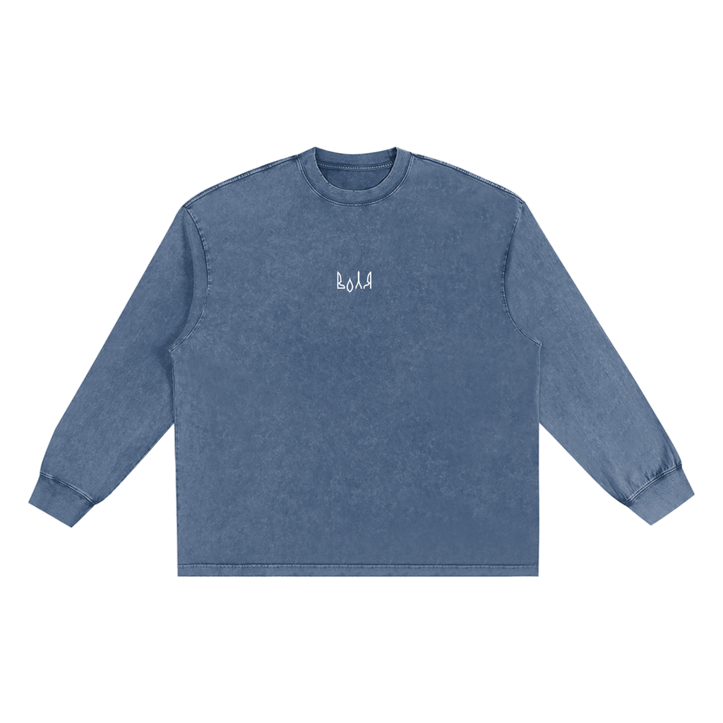 Snow Washed Oversize Long Sleeve T-shirt / Воля