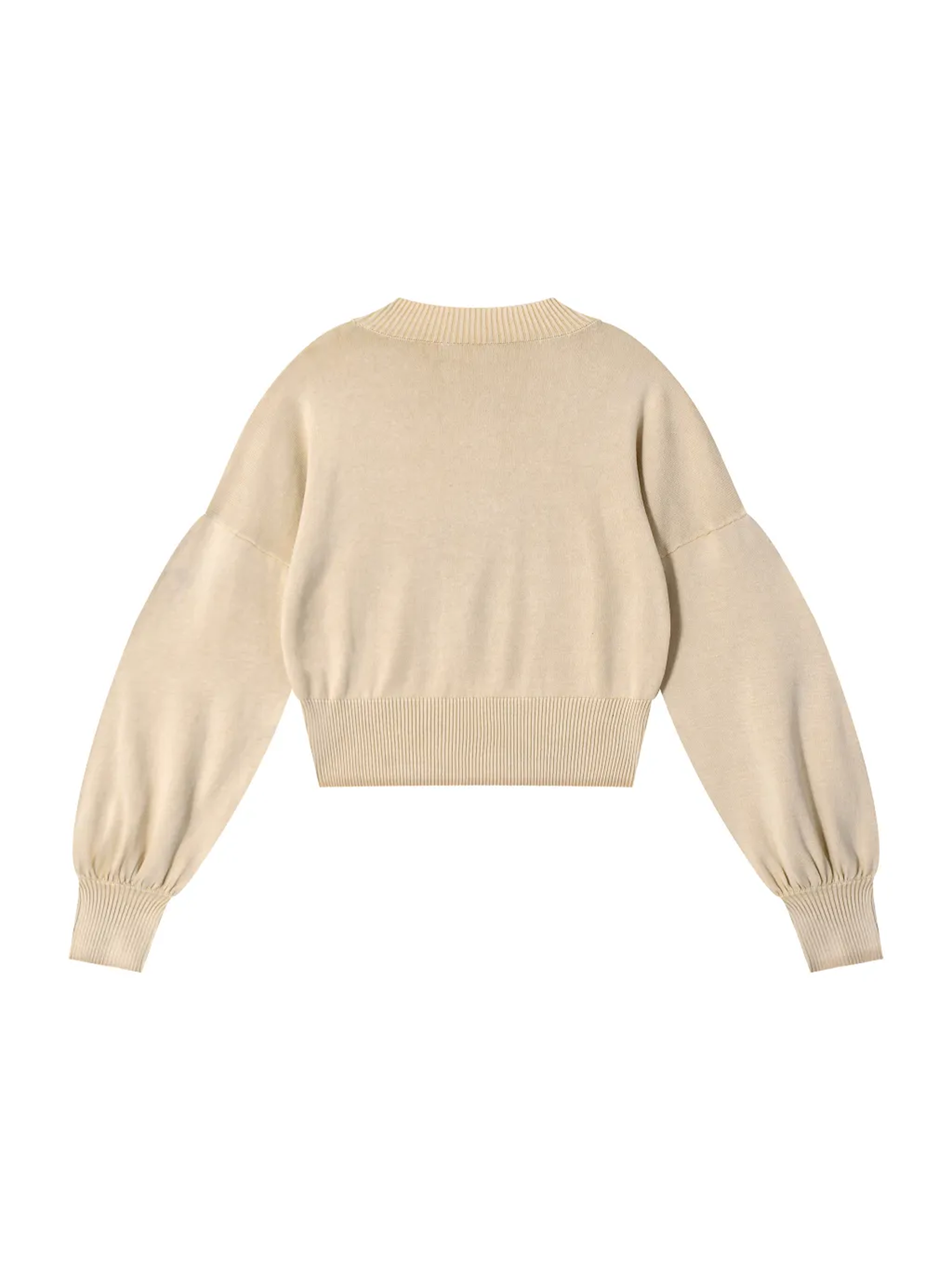 Mineral Wash Balloon Sleeve Cropped Sweater / Map of Ukraine made of hearts / Карта України